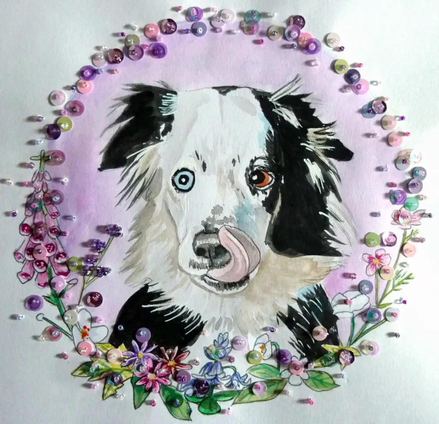 Chien 1, aquarelle de Typhaine Lesbleiz